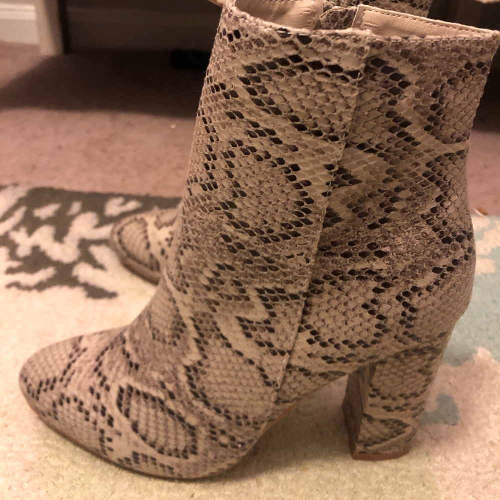 Snakeskin booties
